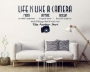 Life Is Like A Camera Wall Decal - Inspirational Wall Quote
